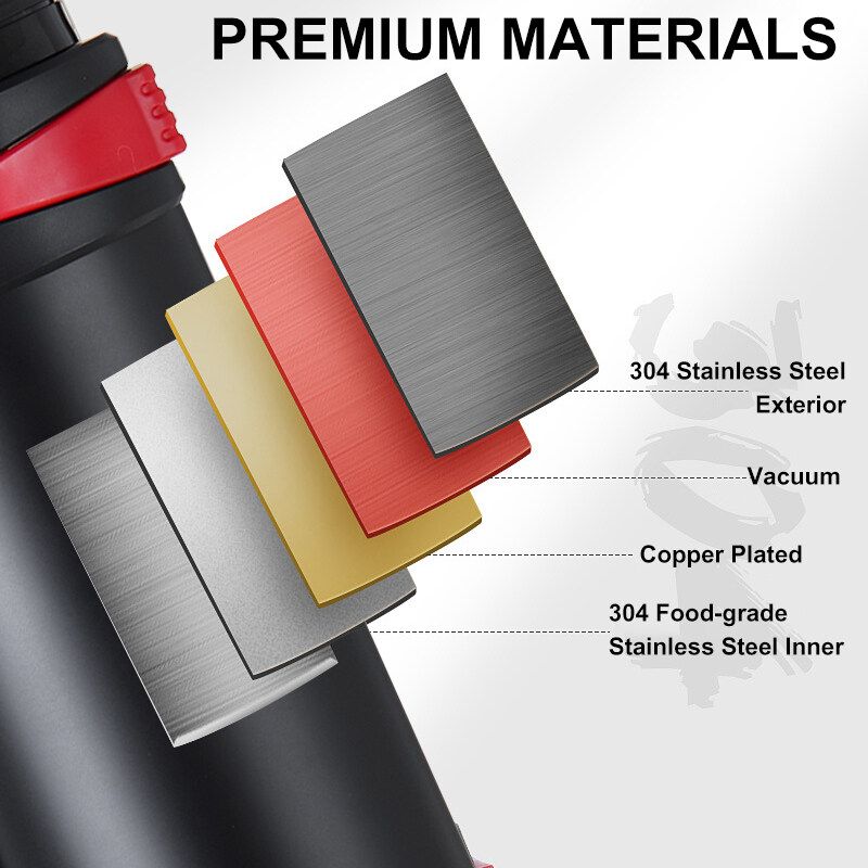 3000ML Large Capacity 36H Keep Hot & Cold Coffee Tea Soups Water Bottle Cups Mug With Carrying Strap Stainless Steel Thermos Flask Double Wall Stainless Steel Vacuum Flask Insulated Cup Portable For Travel Outdoor Kids Studen