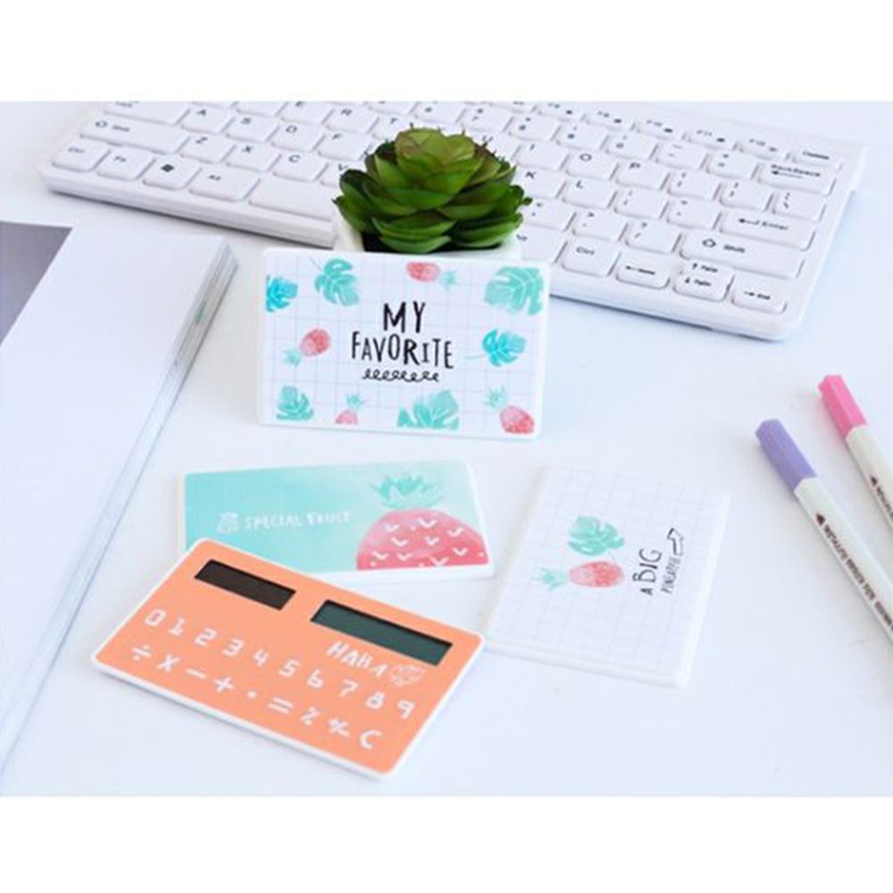 Mini Card Size Calculator Ultra-thin Cute Cartoon Solar