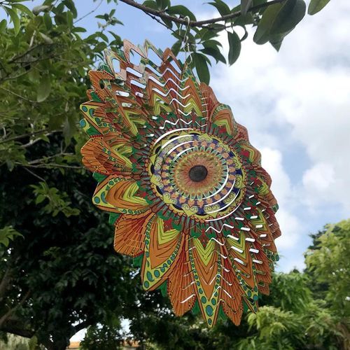 3D Rotating Beating Wind Spinner Chimes Garden Outdoor
