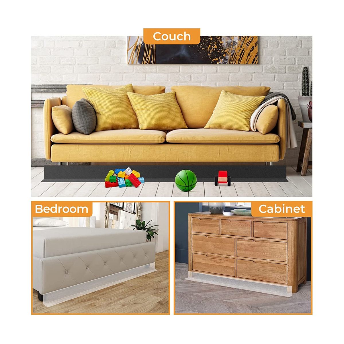 118Inch Cuttable Under Couch Bed Blocker,Toy Blockers for