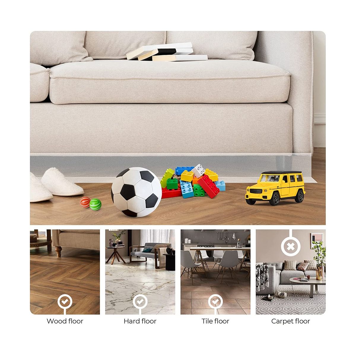 118Inch Cuttable Under Couch Bed Blocker,Toy Blockers for