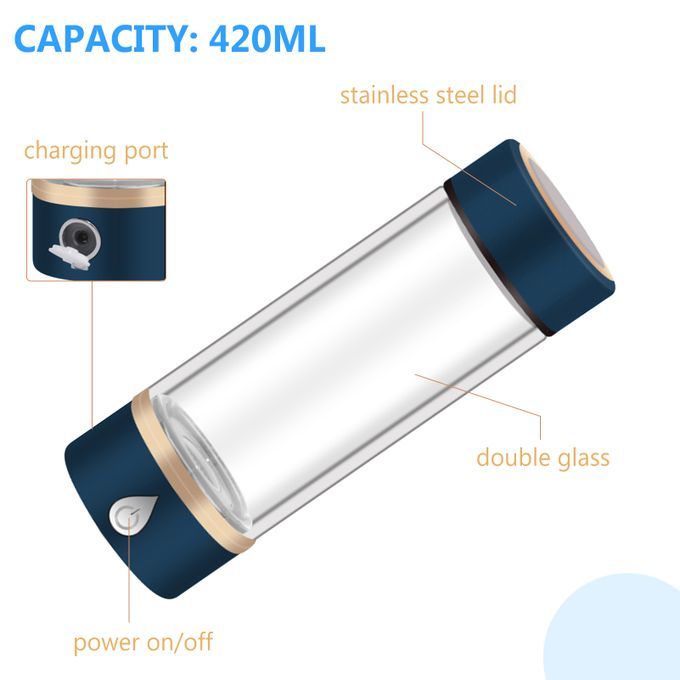 420ml Portable Hydrogen-Rich Water Generator Bottle