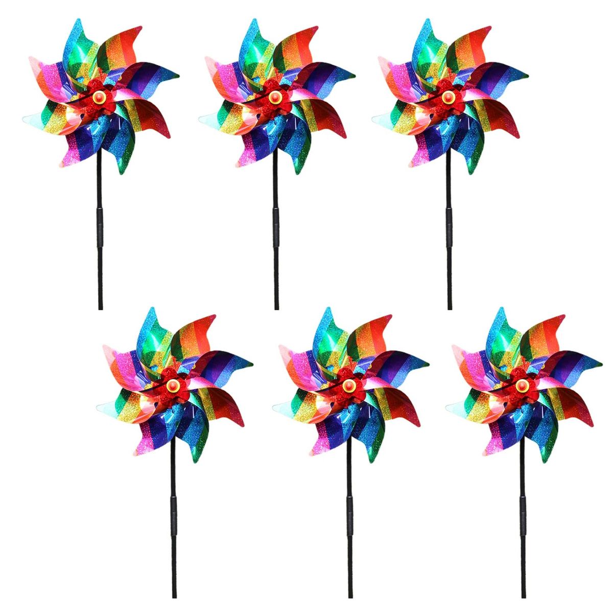 Windmill Garden Bird Deterrent Colorful Reflective Windmill Set Bird