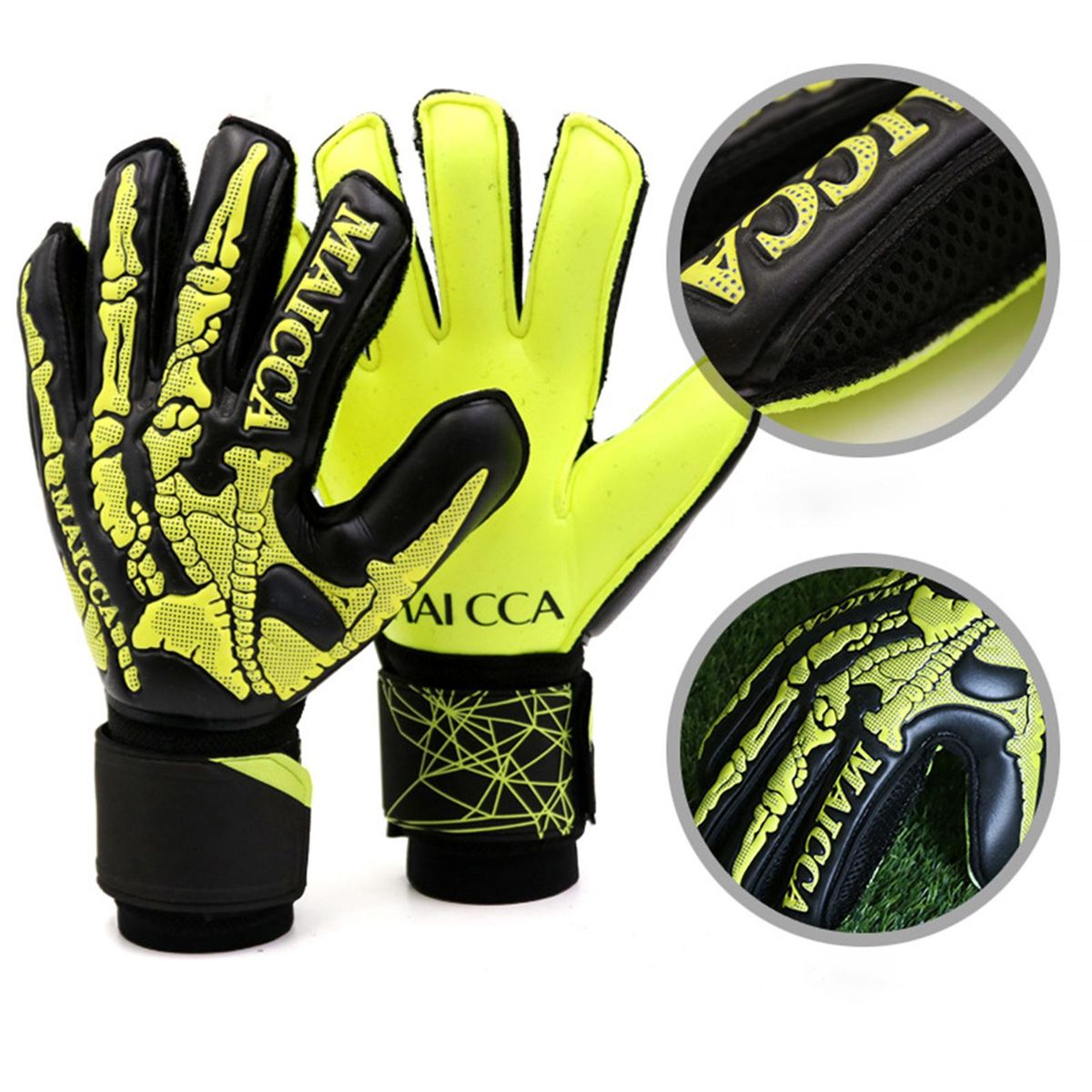 Goalkeeper Gloves  Girls Football Black Yellow 9