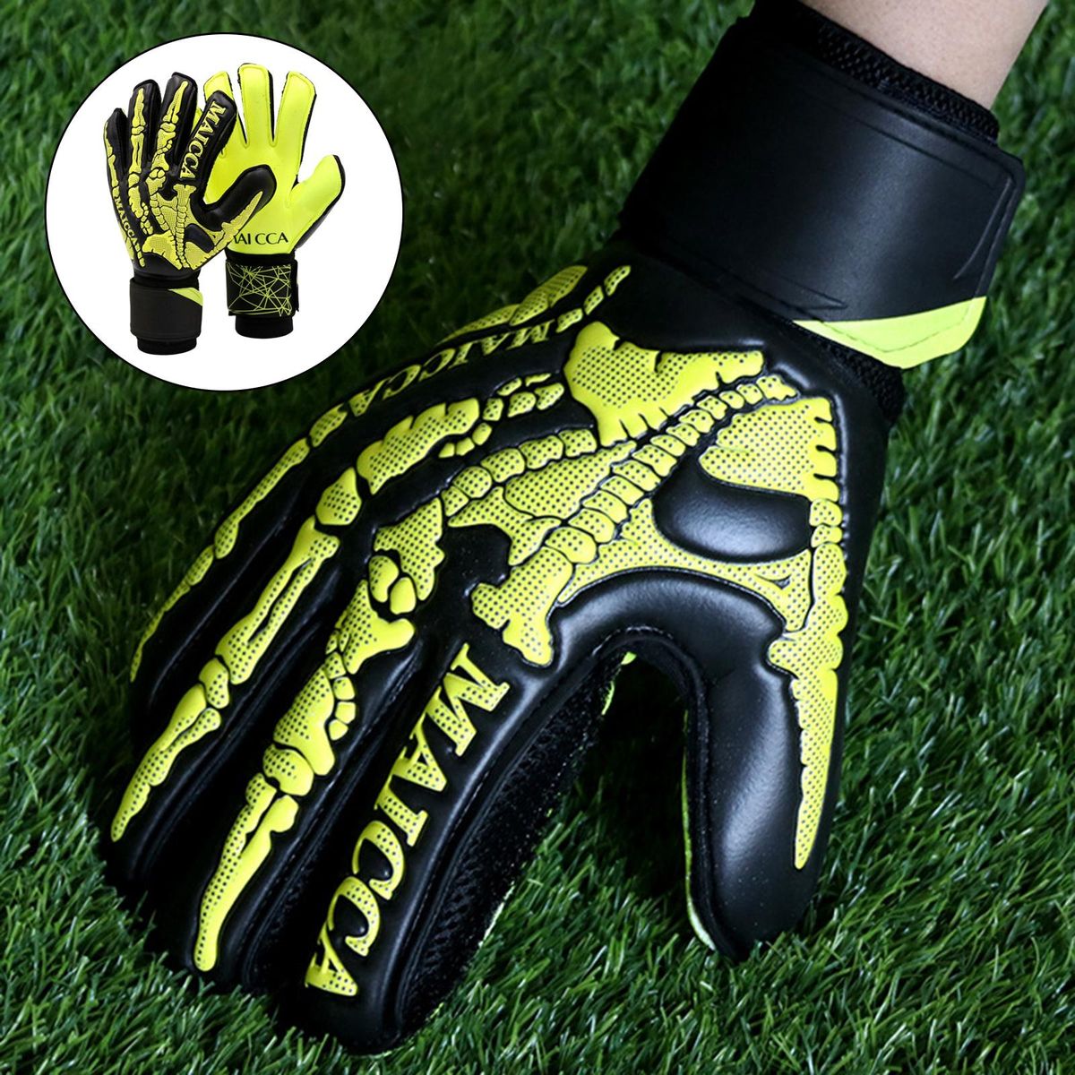 Goalkeeper Gloves  Girls Football Black Yellow 9