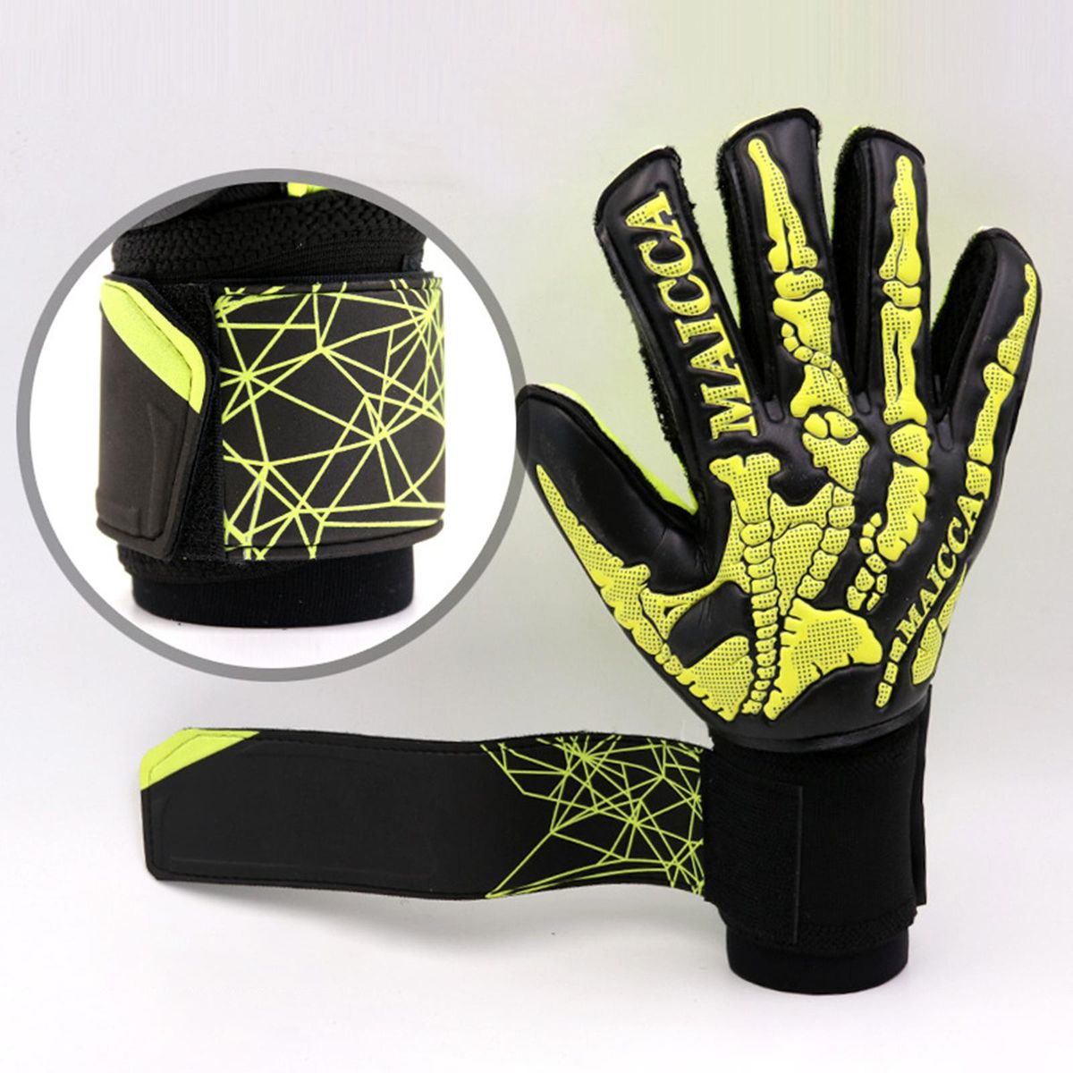 Goalkeeper Gloves  Girls Football Black Yellow 9