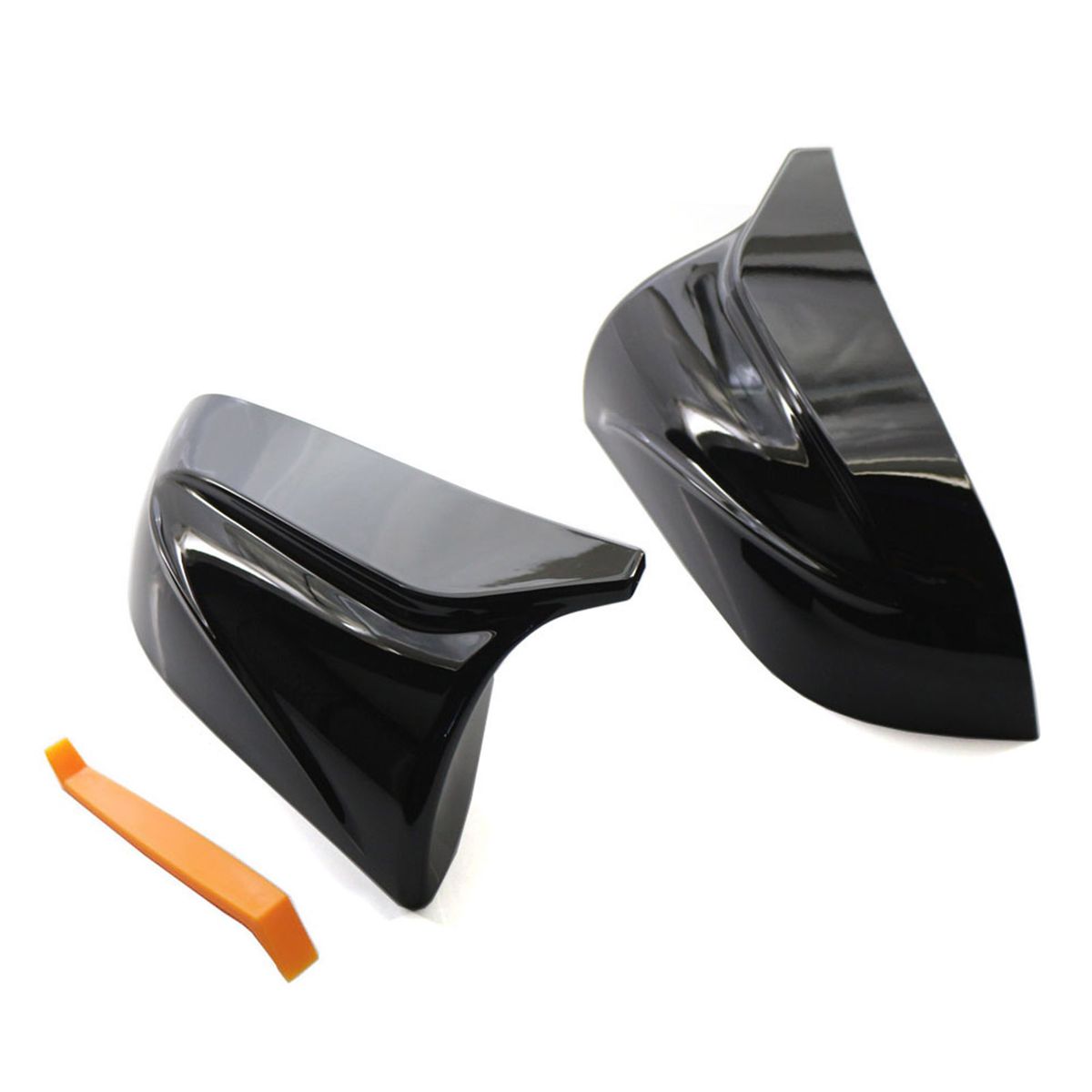 Glossy Black Left   Right Side Mirror Cover, One Pair Side