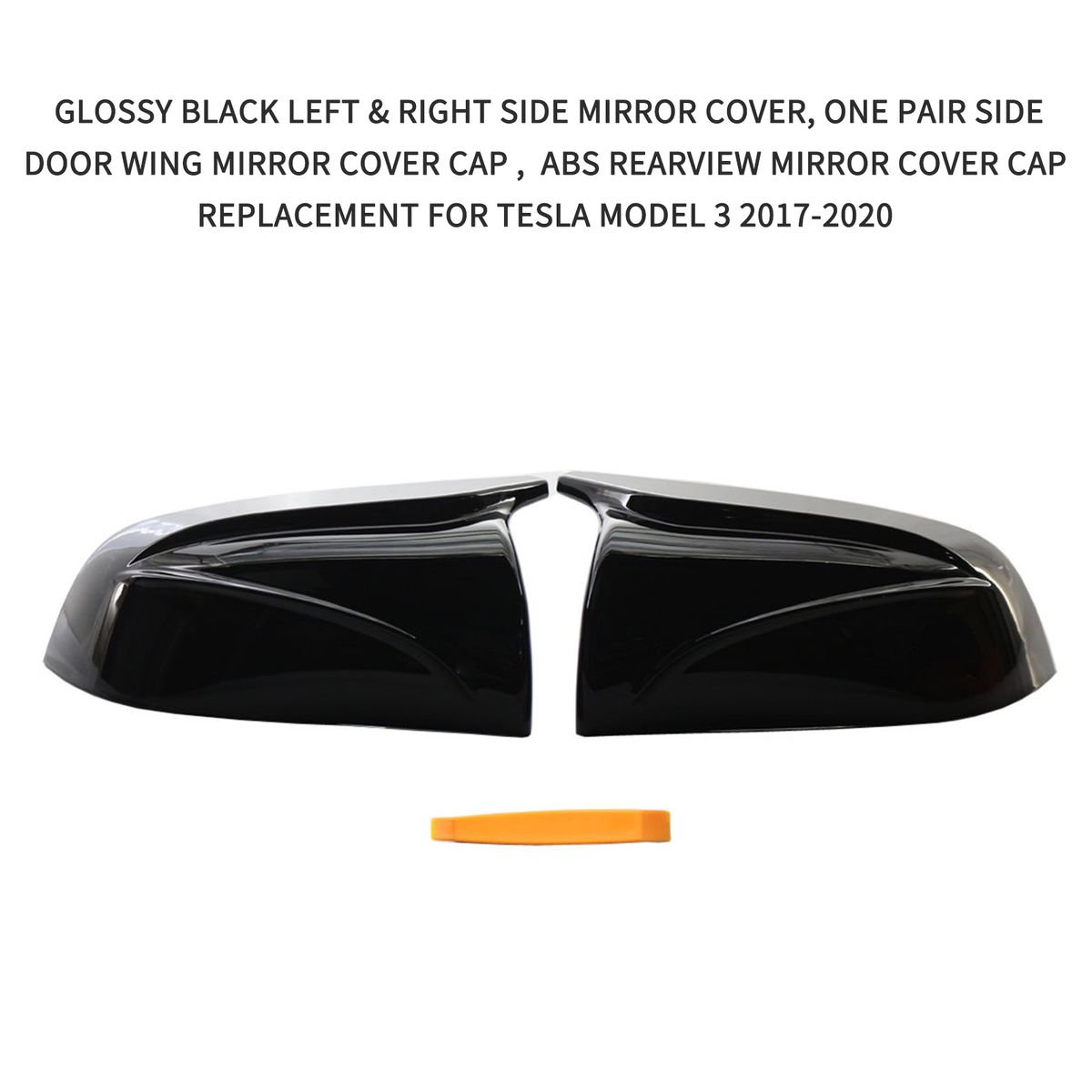 Glossy Black Left   Right Side Mirror Cover, One Pair Side