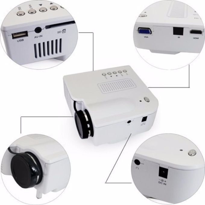 ED LCD (QVGA) Mini Video Projector-White