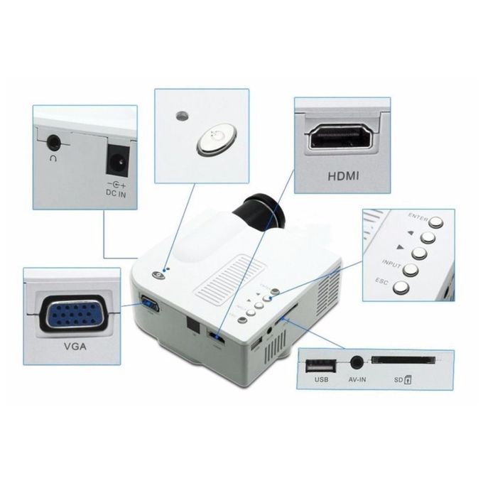 ED LCD (QVGA) Mini Video Projector-White