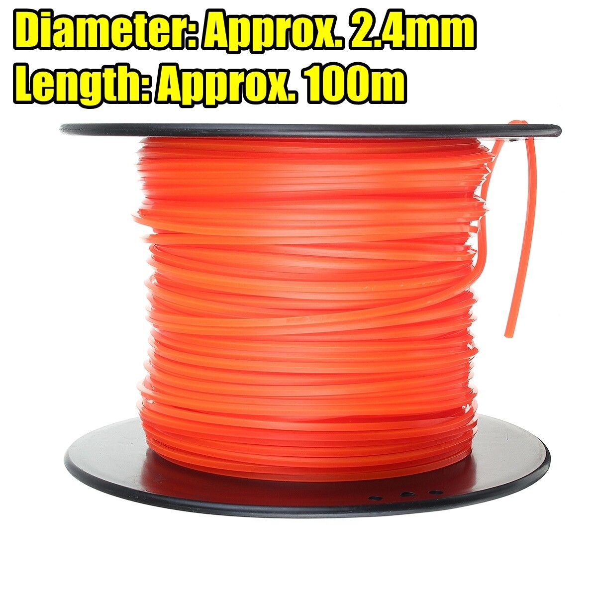 50M/100M/261M Heavy Duty Nylon Square Trimmer Strimmer Line 2.4MM Brushcutter Cord Rope