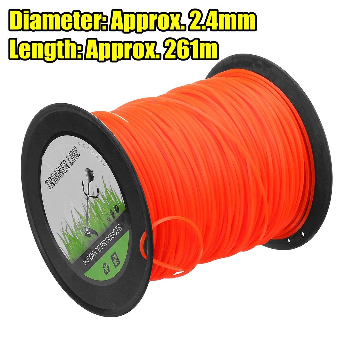 50M/100M/261M Heavy Duty Nylon Square Trimmer Strimmer Line 2.4MM Brushcutter Cord Rope