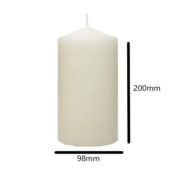 Pillar Alter Wax Candle Large , “200mm X 98mm”
