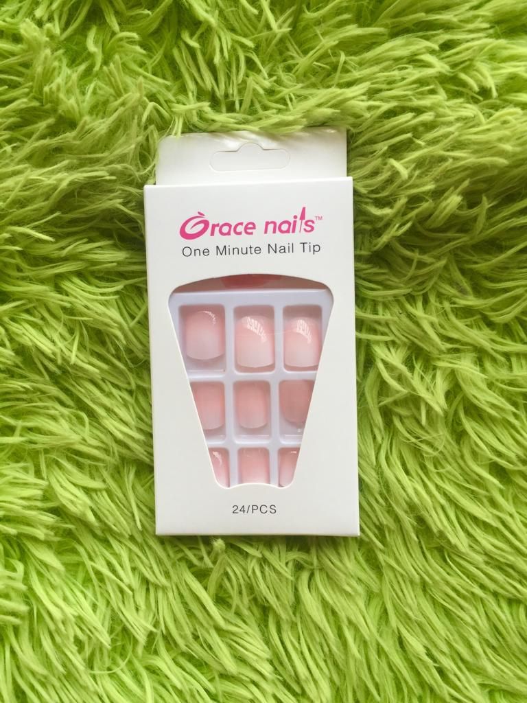 24pcs French Tip Nude Short Press On Nails