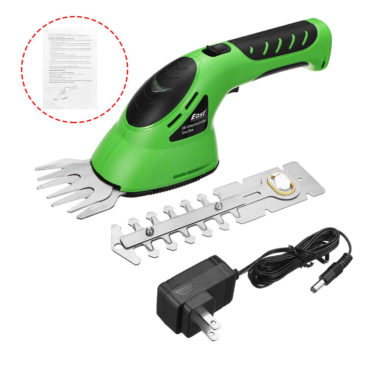 2 In 1 Rechargeable Cordless Grass Shear Lawn Mower Garden Pruning Hedge Trimmer US