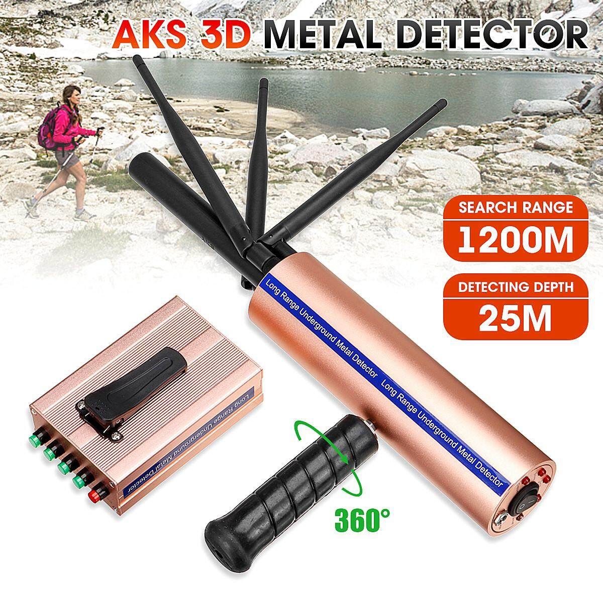 AKS 3D Metal Detector Detective 1200m Long Range Gold Treasure Digger Scanner