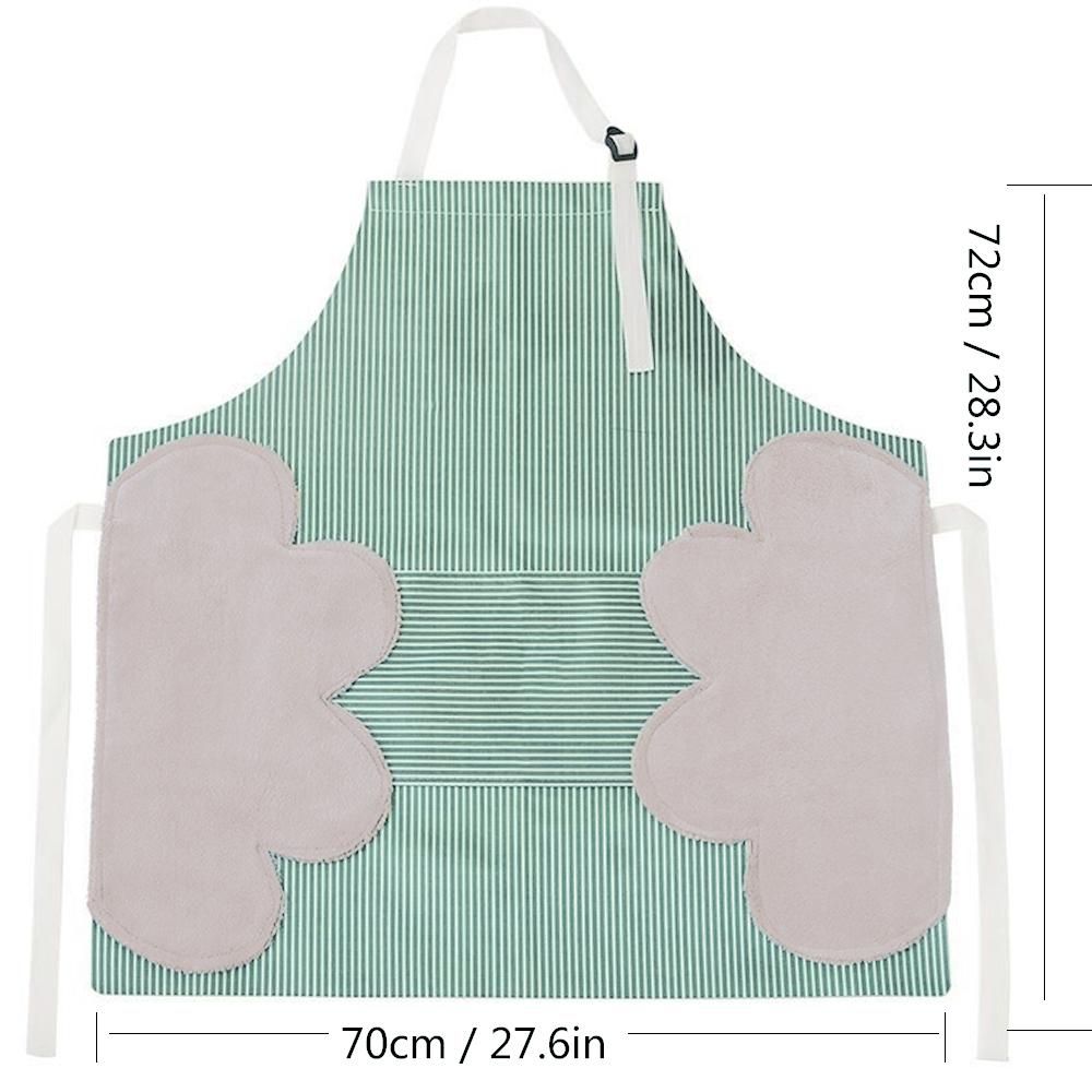 Kitchen Apron Stripes Print Sleevless Large Pocket Waterproof Adjustable Strap Chef Cooking Bib Home Garden Restaurant Gift