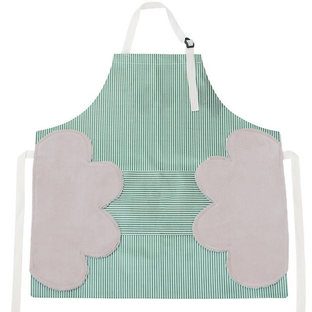 Kitchen Apron Stripes Print Sleevless Large Pocket Waterproof Adjustable Strap Chef Cooking Bib Home Garden Restaurant Gift