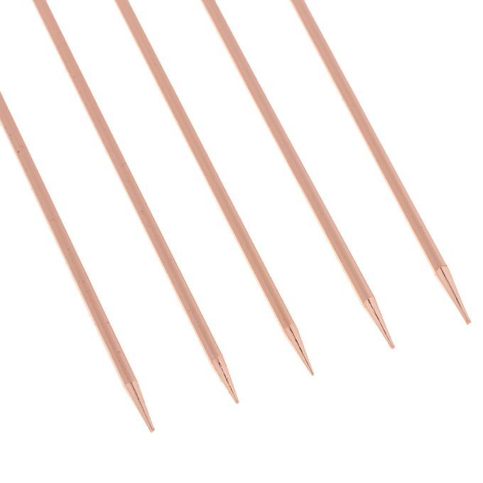 5pcs Cocktail Food Fruit Fork Picks Stick Drink Decor Square-Rose Gold