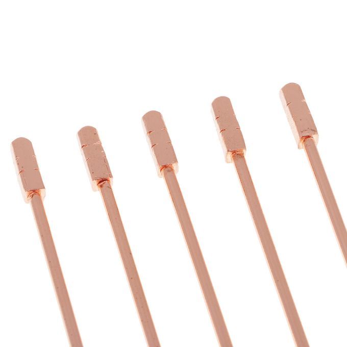 5pcs Cocktail Food Fruit Fork Picks Stick Drink Decor Square-Rose Gold