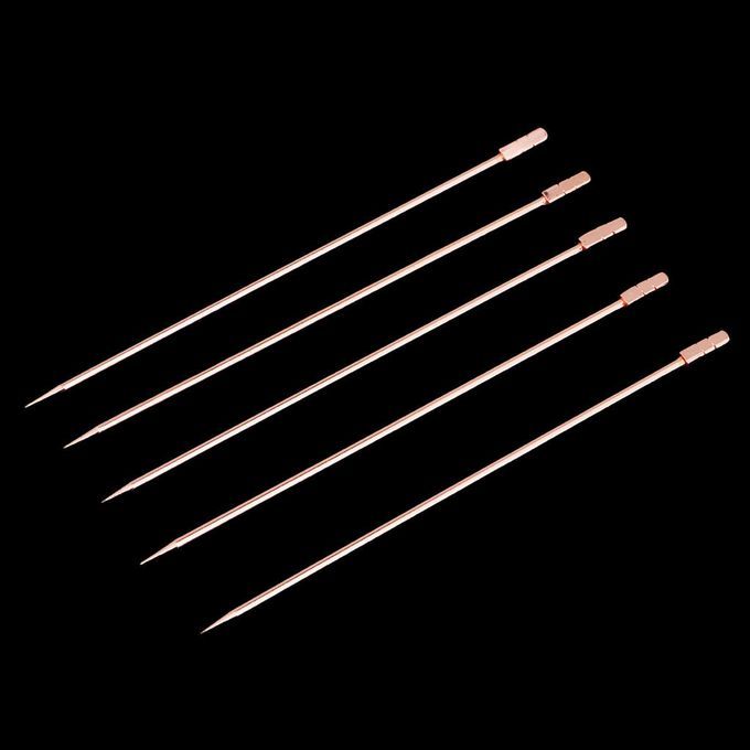 5pcs Cocktail Food Fruit Fork Picks Stick Drink Decor Square-Rose Gold