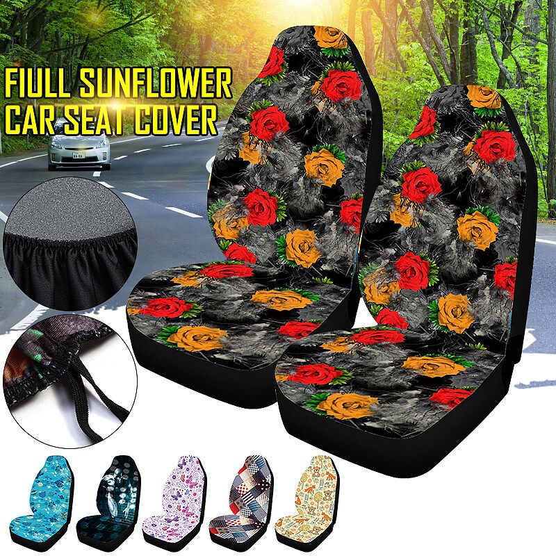 Universal Fit Car Seat Cover Set Of 2 For Galaxy Printed Fabric Front Seat Cover YH1013