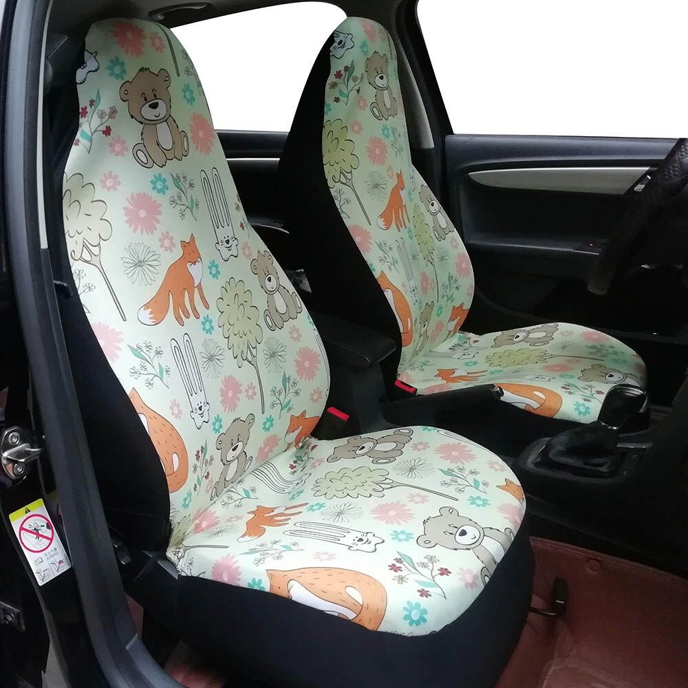 Universal Fit Car Seat Cover Set Of 2 For Galaxy Printed Fabric Front Seat Cover YH1013
