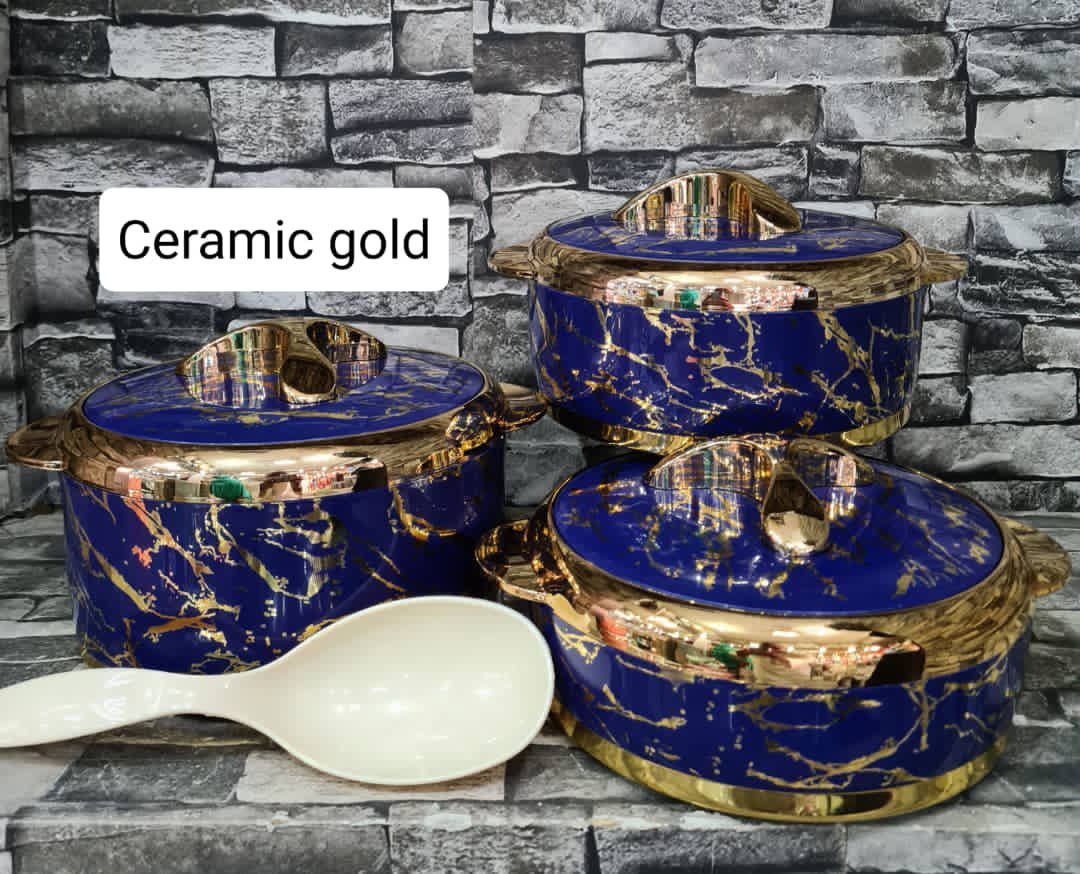 Ceramic Gold Food Cooler With Cover