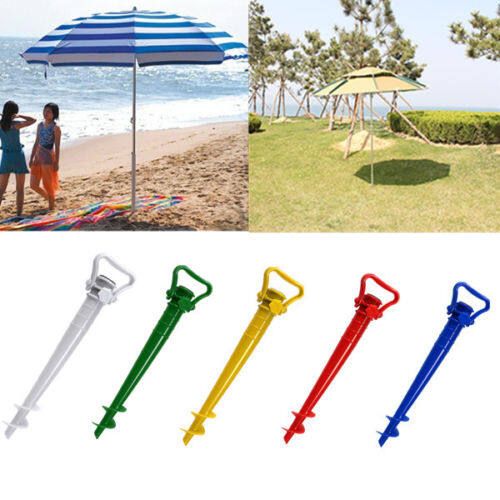 Beach Sun Shade Holder Parasol Ground Earth Anchor Spike Stand Red