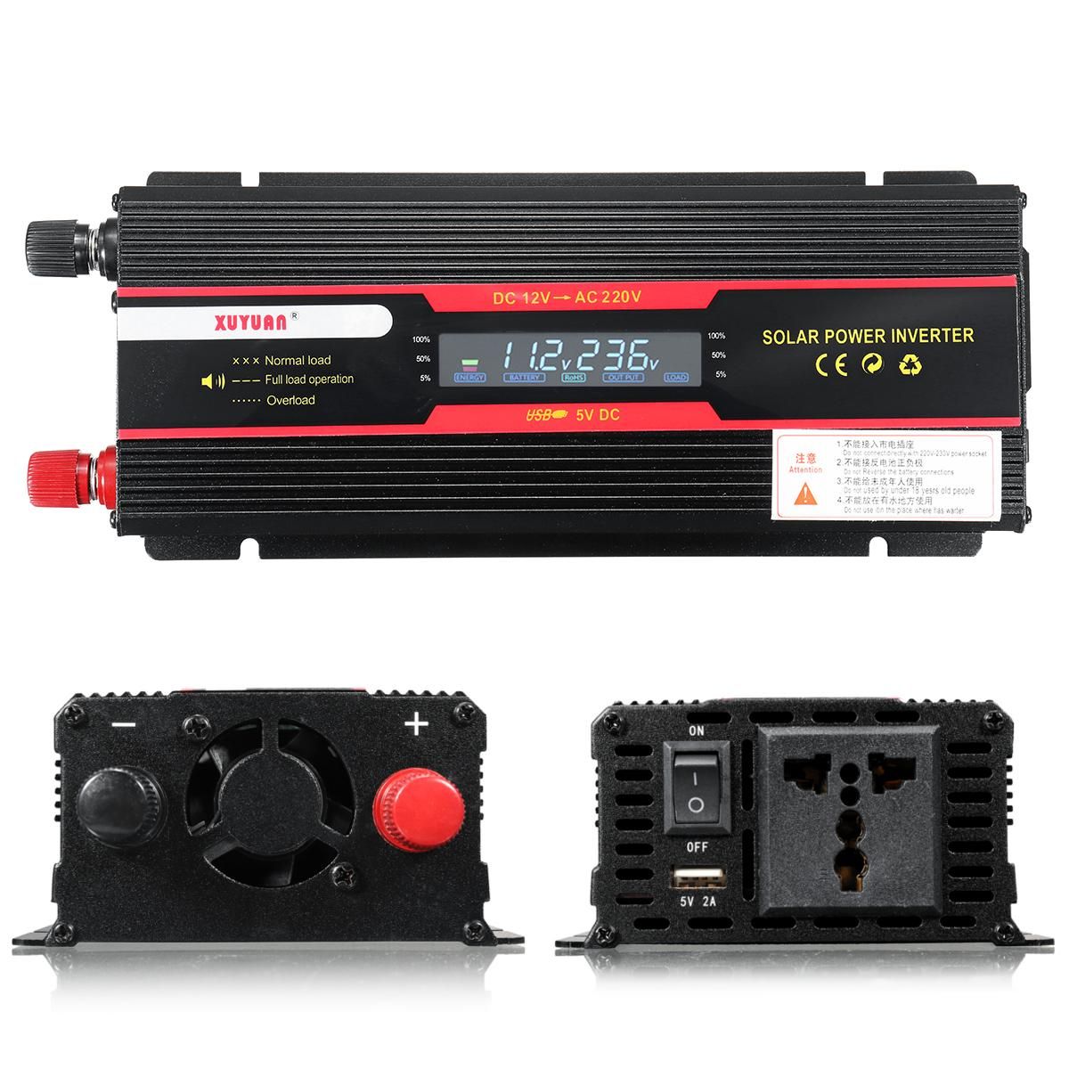 AU 6000W 24V-220V PEAK CAR SOLAR POWER INVERTER LCD  12V TO AC 220V~240V SINE WAVE-24v-220v Universal Plug