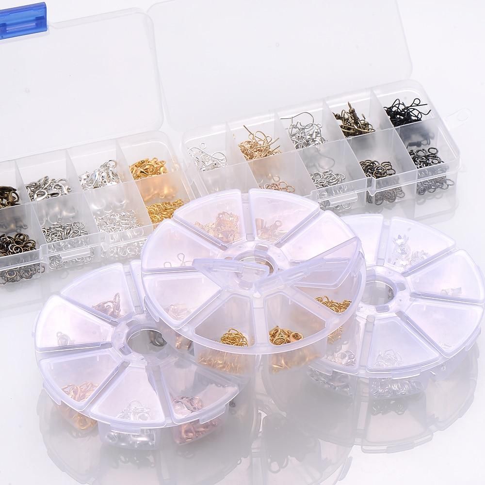 iYOE Mix Styles Basic Jewelry Findings Beads Cap Open Jump Rings Lobster Clasp Earring Hook Set Diy Jewelry Making Supplies Kit