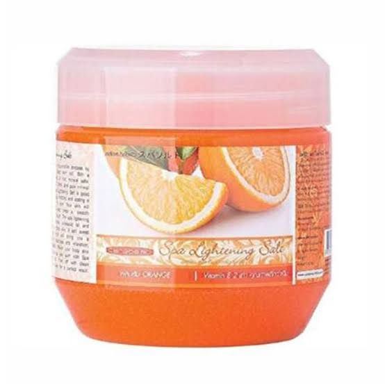 Orange Spa Lightening Salt Body Scrub For Whiting, Lighting, Dark Spot & Stretch Marks Removal. Carabeau Body Scrub