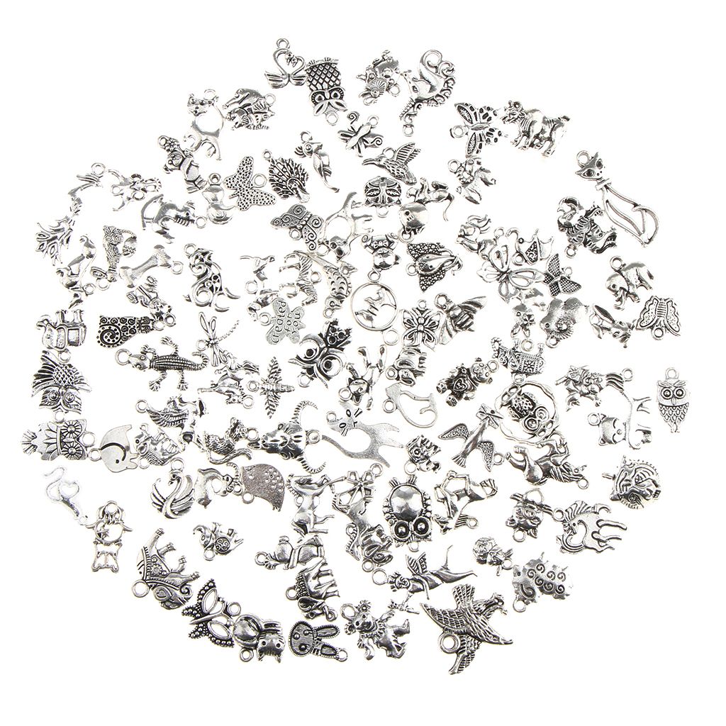 100pcs Bulk Wholesale Mixed Charms Pendants DIY Jewelry Making And