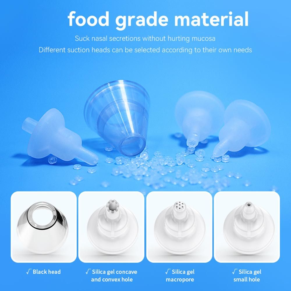 Multifunctional Electric Baby Nasal Aspirator Baby Nose Sucker Nose Cleaner for Infants 3 Suction Levels Low Noise Anti-backflow Built-in Battery Soothing Music with 4pcs Suction Tips