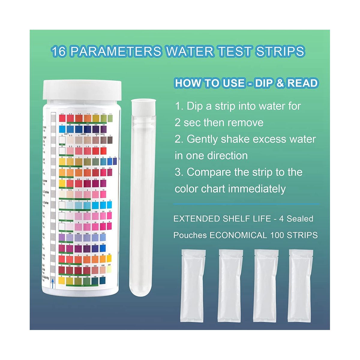 17-in-1 Complete Water Test Kit ,100 Strips + 2 Water