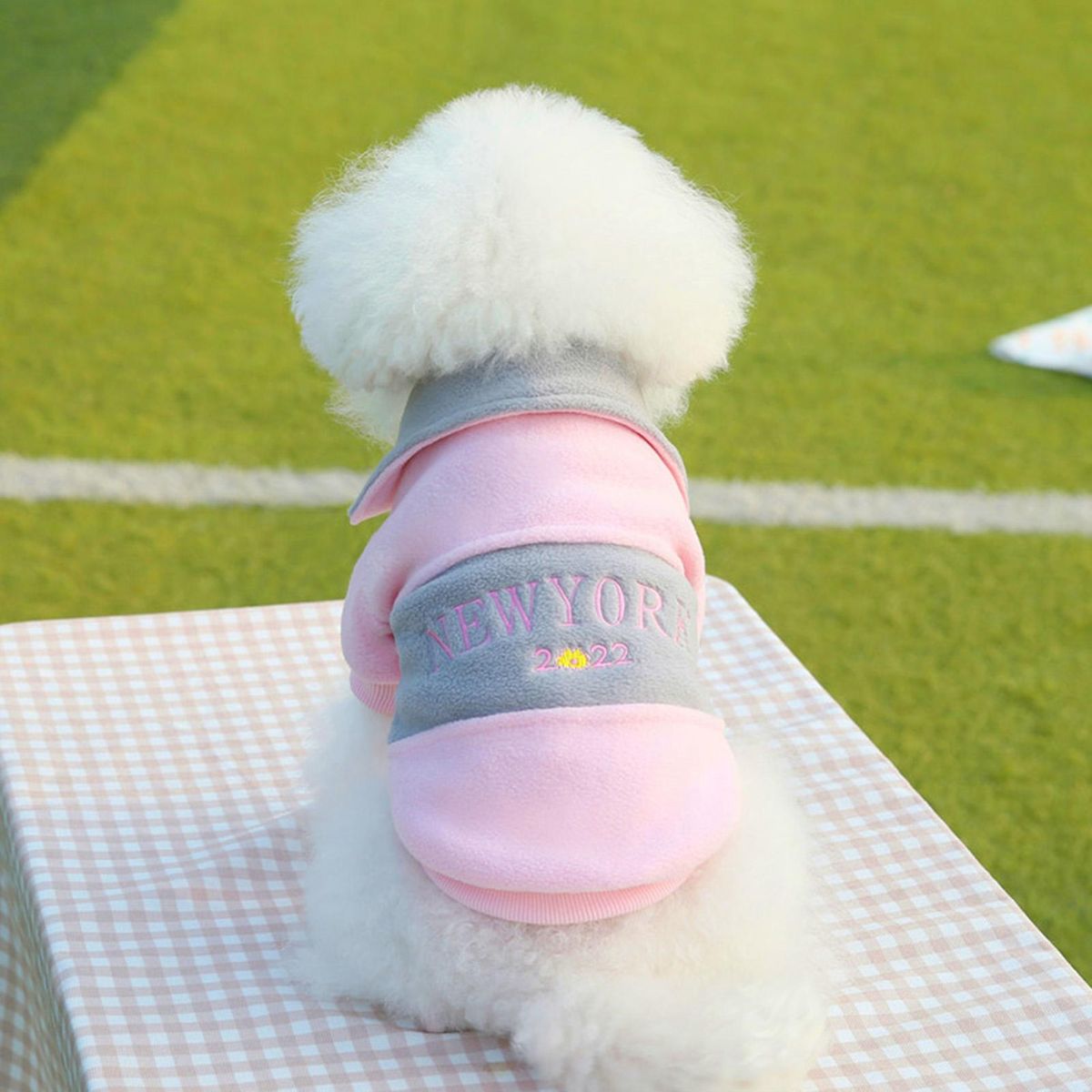 Pet Jacket Dog Two-legged Winter Overcoat Pink