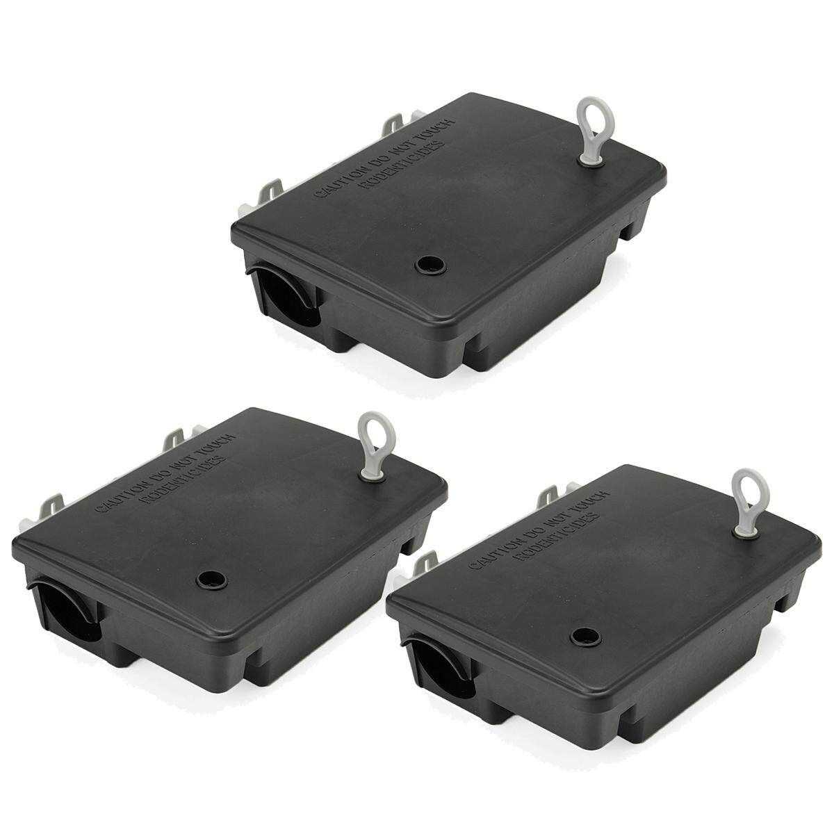 3xProfessional Home Indoor Rat Mouse Mice Rodent Bait Block Station Box Case Trap