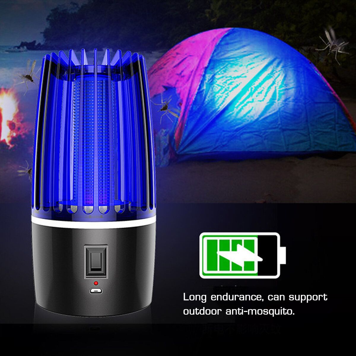 Mosquito Killer Lamp LED Mosquitoes Repellent Portable Electric USB Powered Insect Pest Catcher Killer Indoor Outdoor Mosquito Trap Mute Silent Non-T0xic
