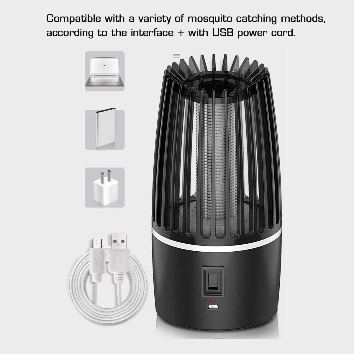 Mosquito Killer Lamp LED Mosquitoes Repellent Portable Electric USB Powered Insect Pest Catcher Killer Indoor Outdoor Mosquito Trap Mute Silent Non-T0xic