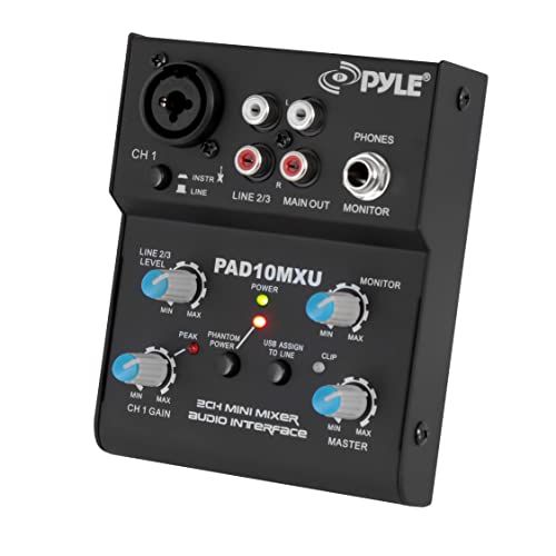 Pyle 2Channel Audio Mixer  DJ Sound Controller Interface Wit