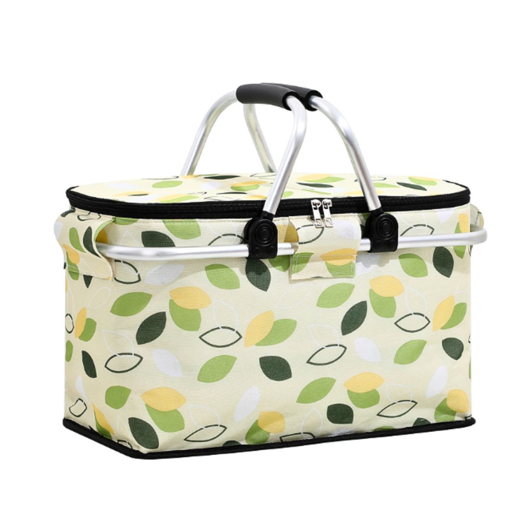 Large Insulated Picnic Basket - Flowered