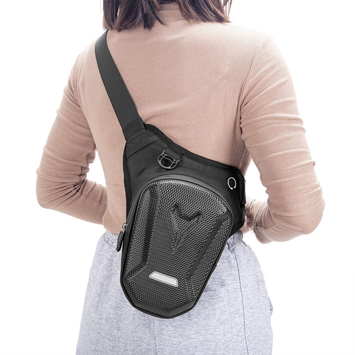 Hard Shell Drop Leg Bag Motorcycle Waterproof Waist Pack