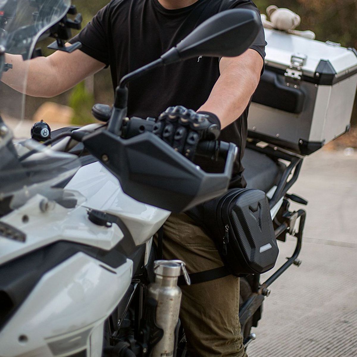 Hard Shell Drop Leg Bag Motorcycle Waterproof Waist Pack