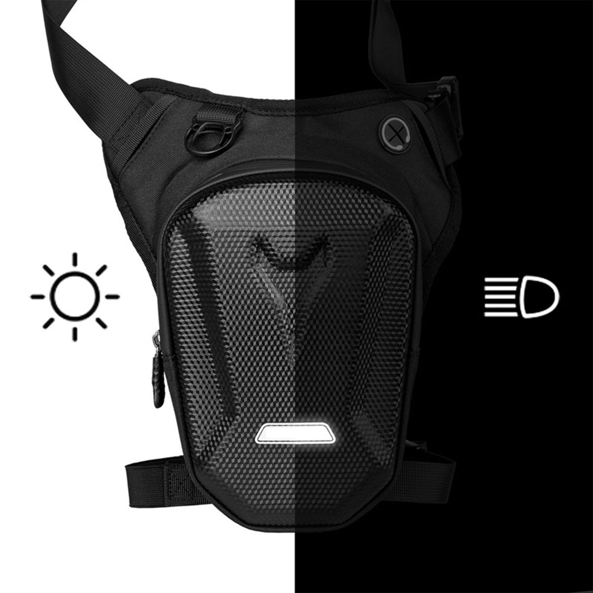 Hard Shell Drop Leg Bag Motorcycle Waterproof Waist Pack