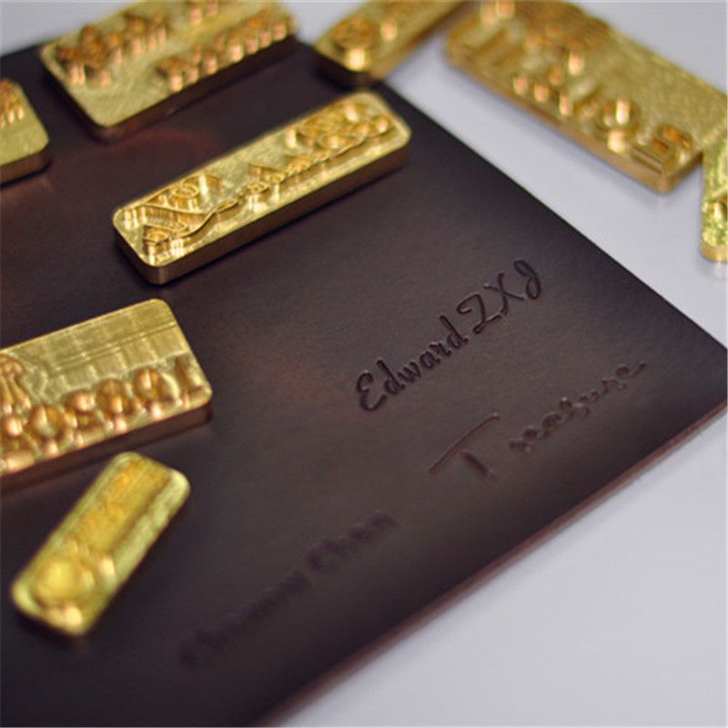 Customized LOGO Leather Stamp Copper Brass Wood Paper Skin