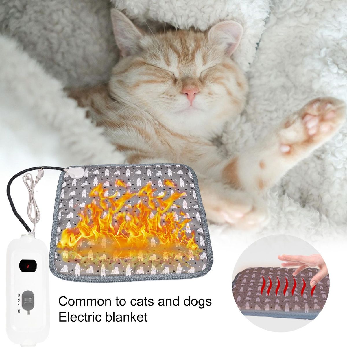 Pet Heating Pad Pet Dog Cat Heater Bed Mat EU Plug