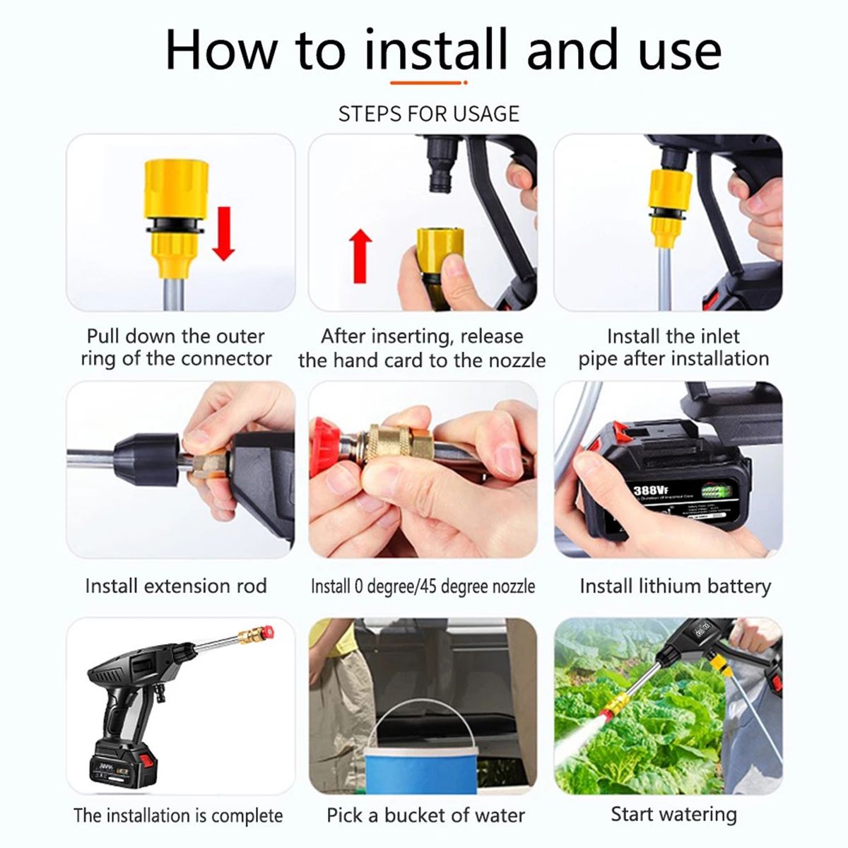 Cordless Pressure Washer, 120PSI Portable Pressure Cleaner