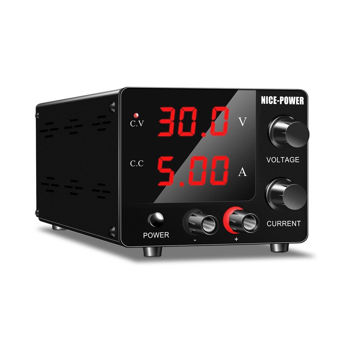 NICE-POWER DC Power Supply Variable, 30V 5A Adjustable Switching Regulated Power Supply with Encoder, LED Display EU Plug