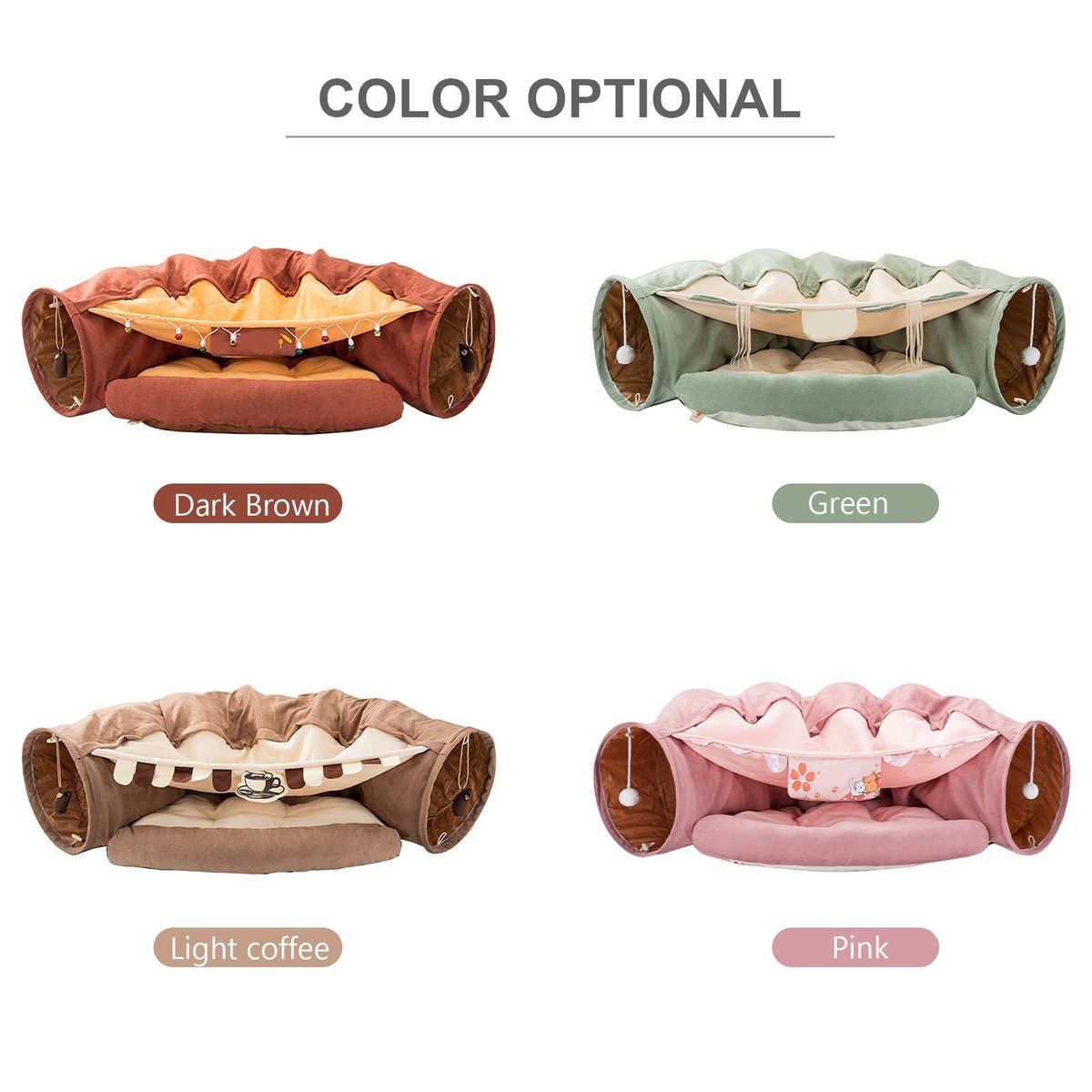 Cat Tunnel Bed Cat Bed Collapsible Cat Cozy Bed With Plush