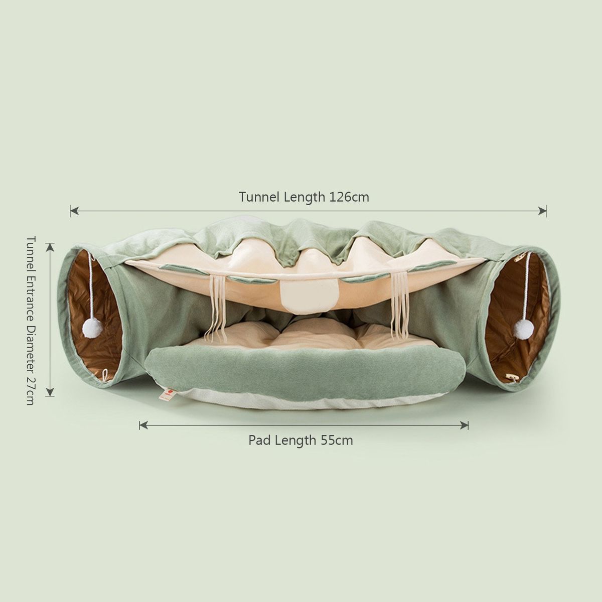 Cat Tunnel Bed Cat Bed Collapsible Cat Cozy Bed With Plush
